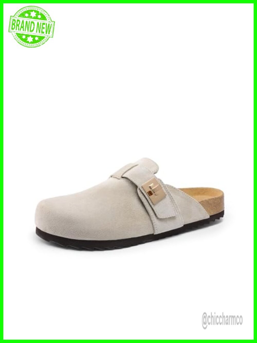 Women's Cork Footbed Mules Clogs Slip-On Shoes with Arch Support Microsuede
